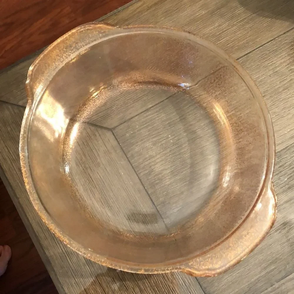 Vintage Gold Encrusted Sparkle Fire-King “Georges Briard” 2 Quart Casserole Dish